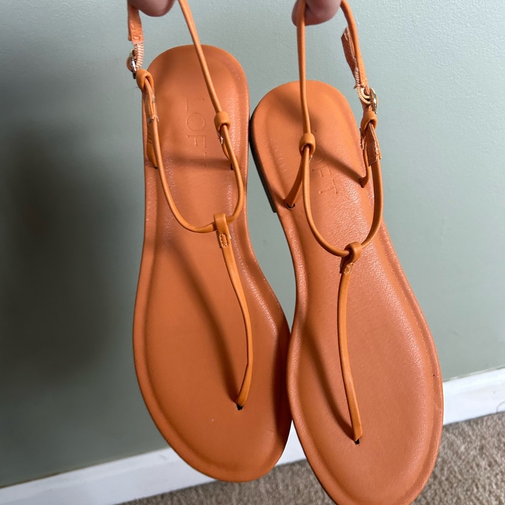 Never worn LOFT t strap sandals